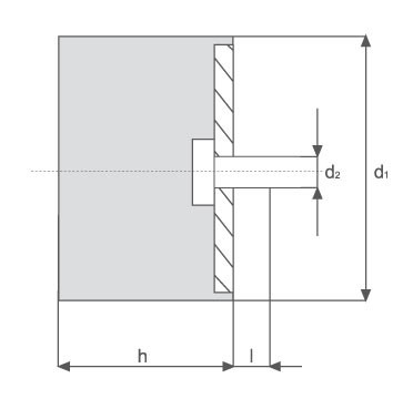 Gummi-Metall-Element, zylindrisch mit einem Gewindebolzen Gummi-Metall-Element, zylindrisch mit einem Gewindebolzen