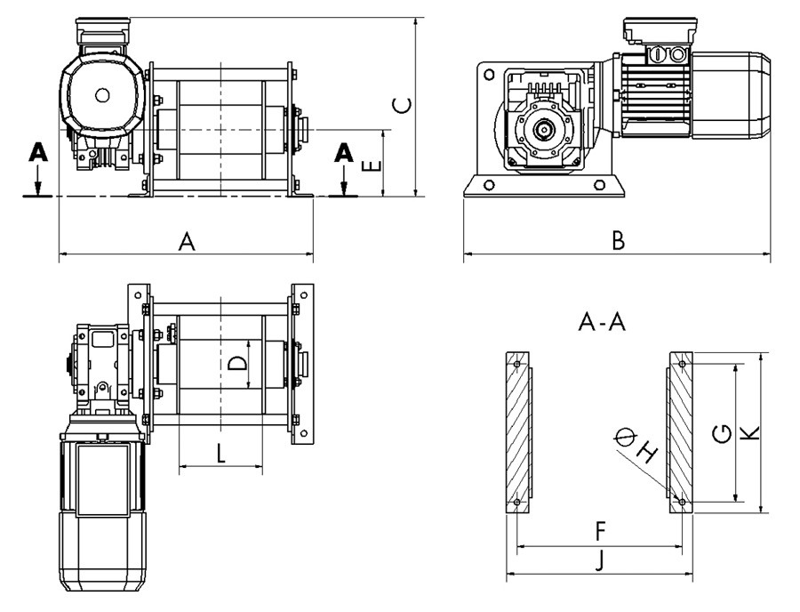 Elektrische Seilwinde 230V oder 400V - TRANSPROTEC GmbH