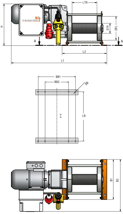 Elektro-Seilwinde ETSW bis 3 t Traglast - transprotec GmbH